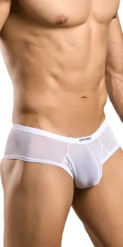Justin+simon Xsj22 Cheek Briefs White Mesh