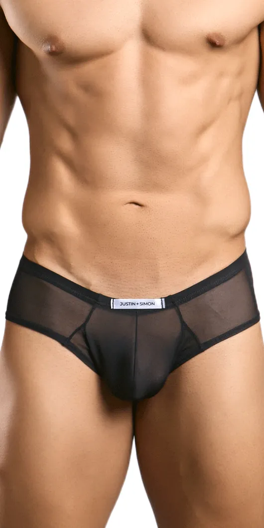 Justin+simon Xsj22 Cheek Briefs Black Mesh
