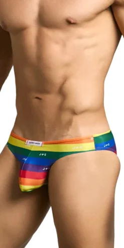 Justin+simon Xsj01 Classic Silky Bikini Pride Flag