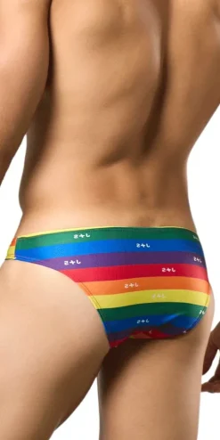 Justin+simon Xsj01 Classic Silky Bikini Pride Flag
