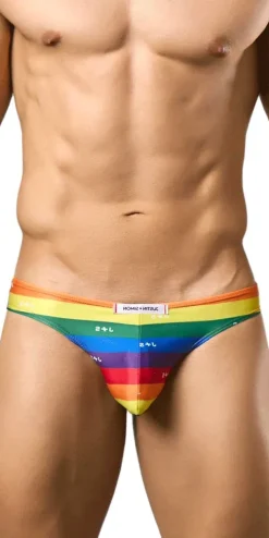Justin+simon Xsj01 Classic Silky Bikini Pride Flag
