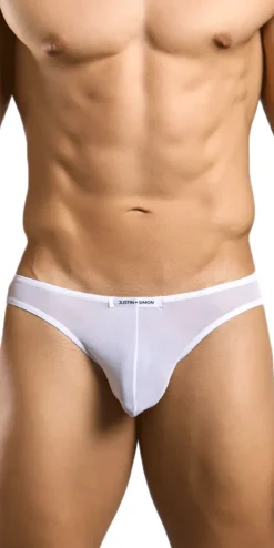 Justin+simon Xsj01 Classic Silky Bikini White Mesh