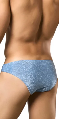 Justin+simon Xsj01 Classic Silky Bikini Lurex Blue