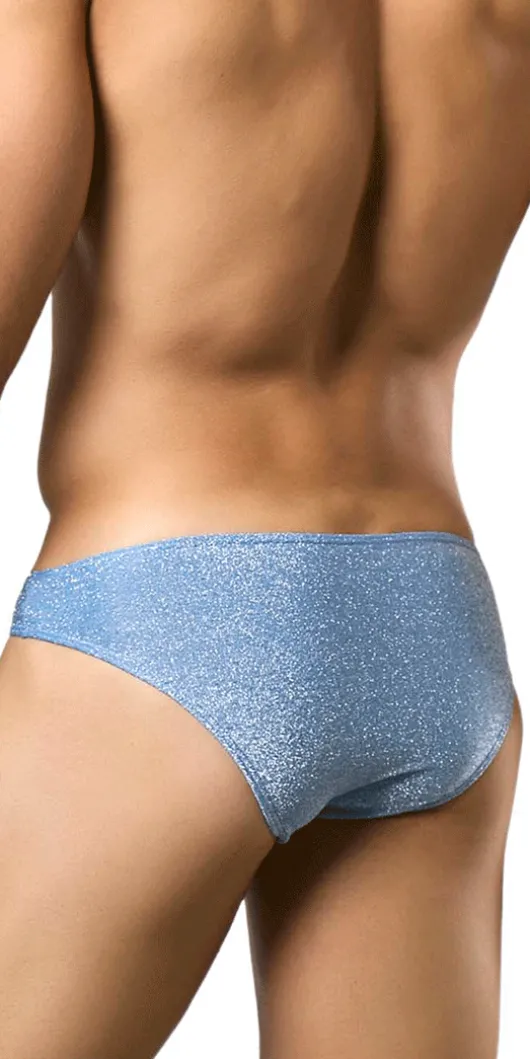 Justin+simon Xsj01 Classic Silky Bikini Lurex Blue