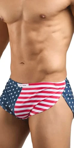 Justin+simon Xsj09 Running Shorts Usa Flag