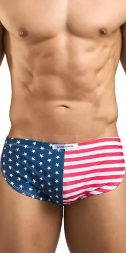 Justin+simon Xsj09 Running Shorts Usa Flag