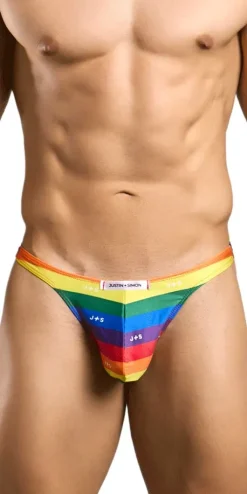 Justin+simon Xsj03 Silky Sexy Thongs Pride Flag