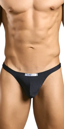 Justin+Simon Xsj03 Silky Sexy Thongs Black