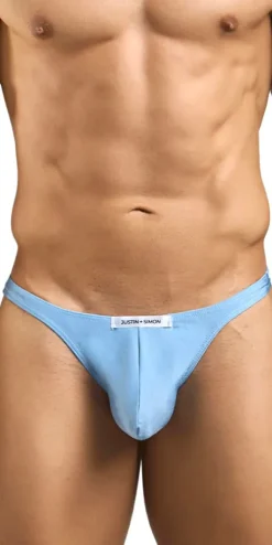 Justin+simon Xsj03 Silky Sexy Thongs Baby Blue