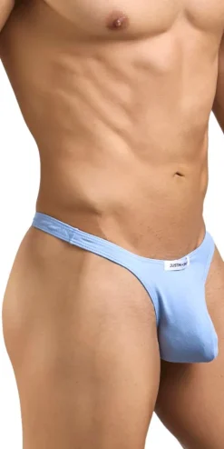 Justin+simon Xsj03 Silky Sexy Thongs Peach Blue
