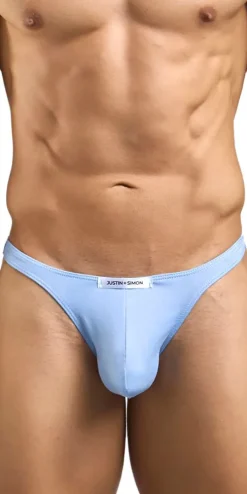 Justin+simon Xsj03 Silky Sexy Thongs Peach Blue