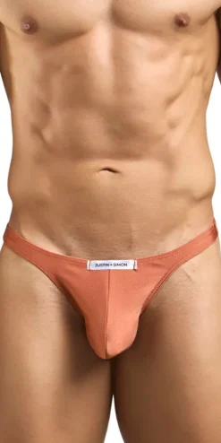 Justin+simon Xsj03 Silky Sexy Thongs Ochre