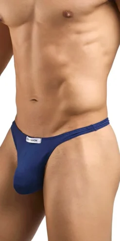 Justin+simon Xsj03 Silky Sexy Thongs Peach Navy