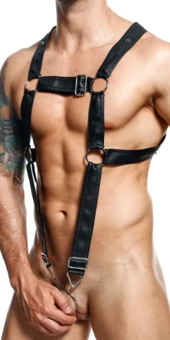 Malebasics Dmbl07 Dngeon Cross Cock Ring Harness Black