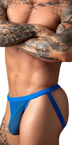 Male Power 388-11c Fishnet 2 Jockstrap Royal