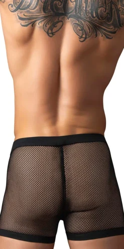 Male Power 152-11c Fishnet 2 Pouch Short Black