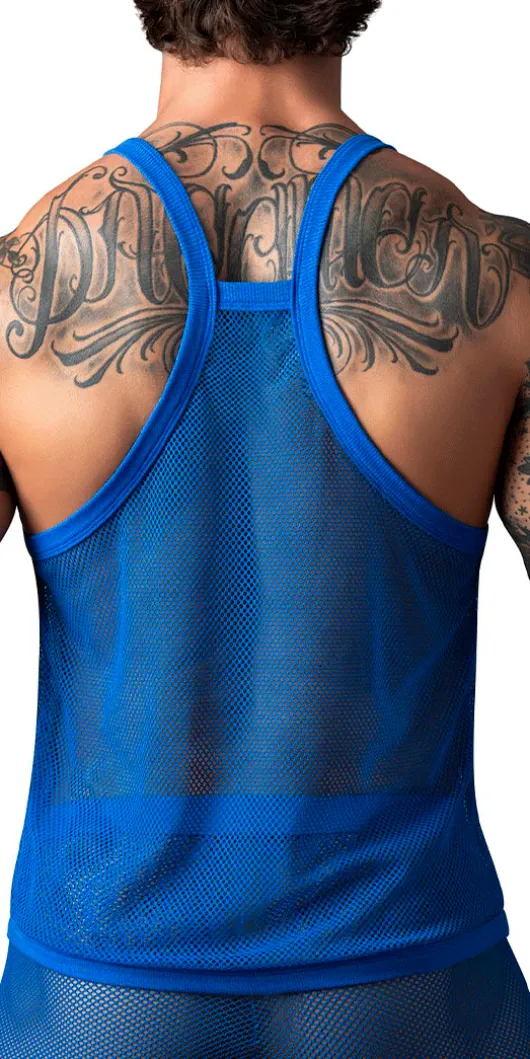 Male Power 110-11c Fishnet Tank Top Royal