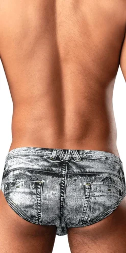 Male Power 486-286 Dirty Denim Bikini Denim Print