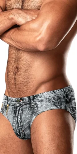 Male Power 486-286 Dirty Denim Bikini Denim Print