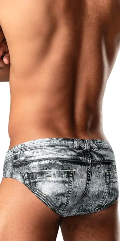Male Power 486-286 Dirty Denim Bikini Denim Print