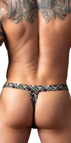 Male Power 419-303 Gridlocked Thong Straps-rings Printed