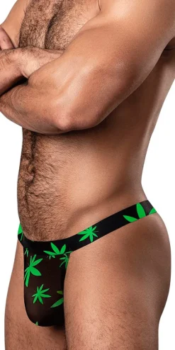 Male Power 433-294 Hazy Dayz Micro Thong Pot Leaf