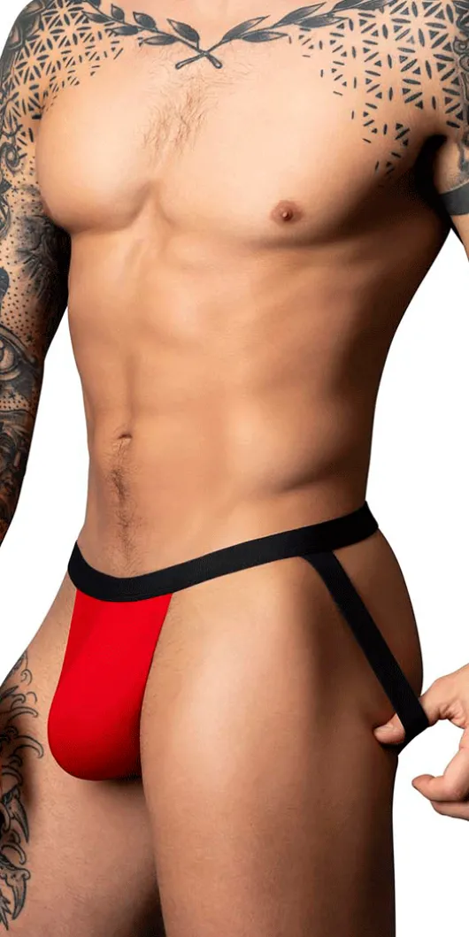 Male Power 349-300 Hot Mesh Jock Black-red