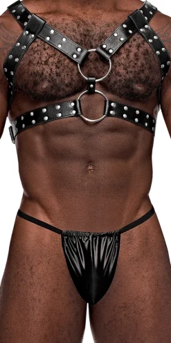 Male Power 591-266 Leather Gemini Harness Black