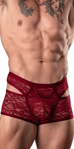 Male Power 126-289 Lucifer Cut Out Short Burgundy