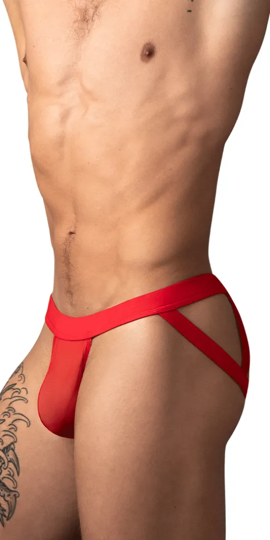 Male Power 352-307 Mesh 2 Strappy Ring Jock Red