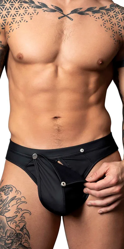 Male Power 410-298 Oh Snap Snap Off Thong Black