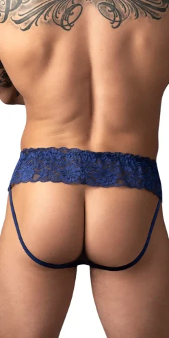 Male Power 360-280 Sassy Lace Skirt Jock Navy