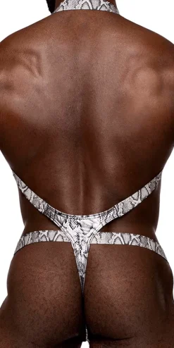 Male Power 404-282 S-naked Shoulder Sling Harness Thong Silver-black