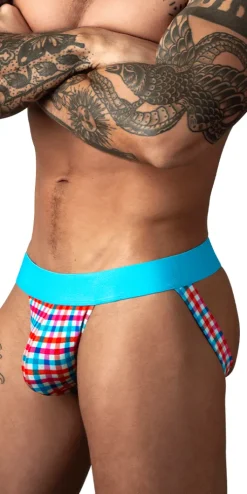 Male Power 349-306 So Comfy Gingham Jock Gingham Print