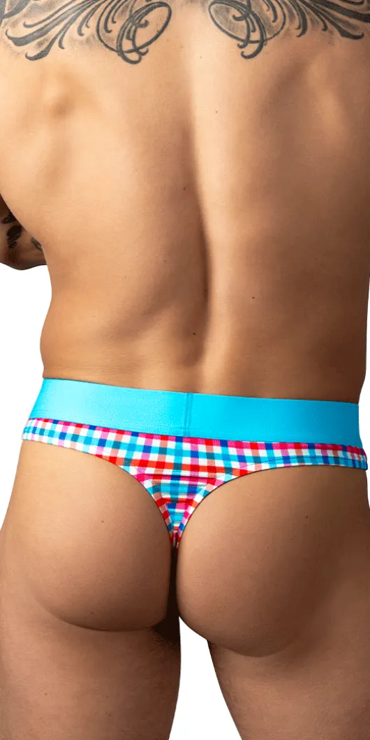 Male Power 412-306 So Comfy Gingham Thong Gingham Print