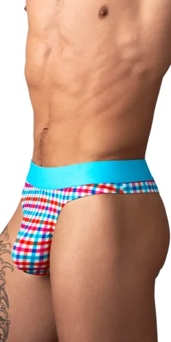 Male Power 412-306 So Comfy Gingham Thong Gingham Print