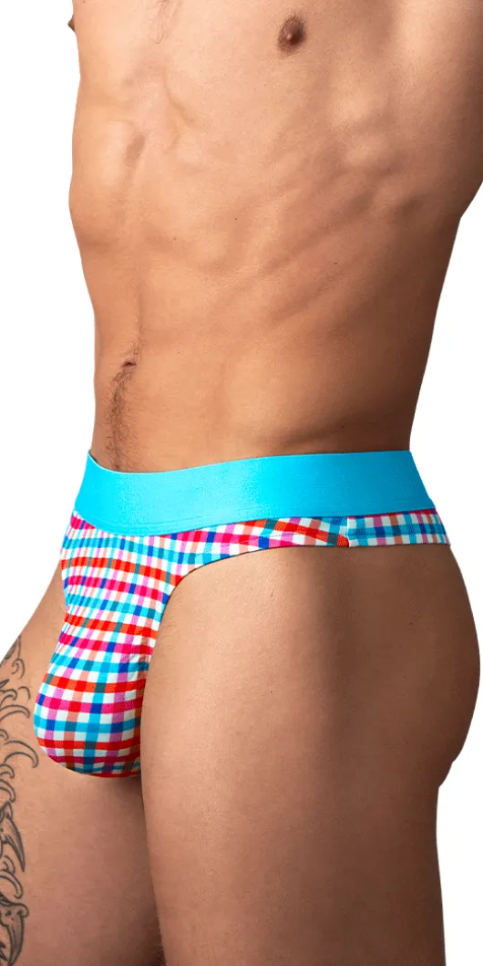 Male Power 412-306 So Comfy Gingham Thong Gingham Print
