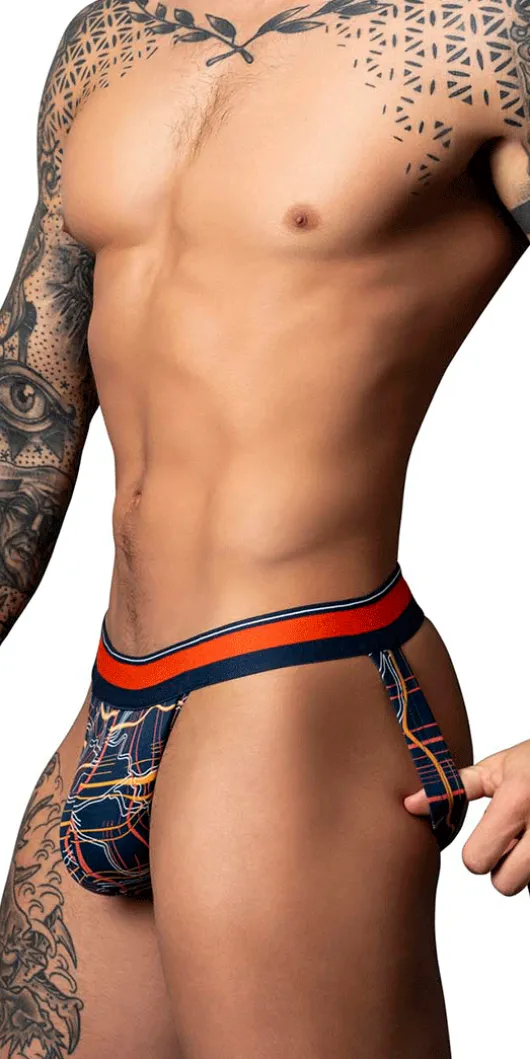 Male Power 349-299 Soo Cumfy Jock Navy-orange