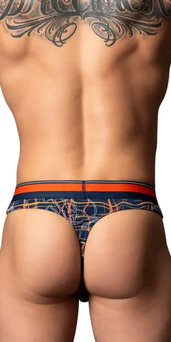 Male Power 412-299 Soo Cumfy Thong Navy-orange