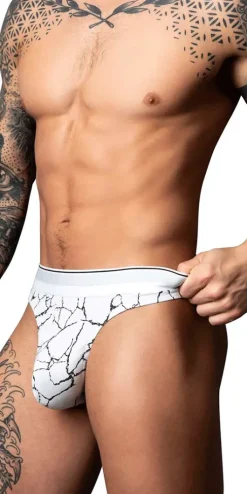 Male Power 412-299 Soo Cumfy Thong White-black