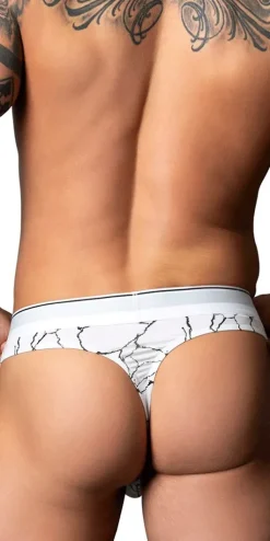 Male Power 412-299 Soo Cumfy Thong White-black
