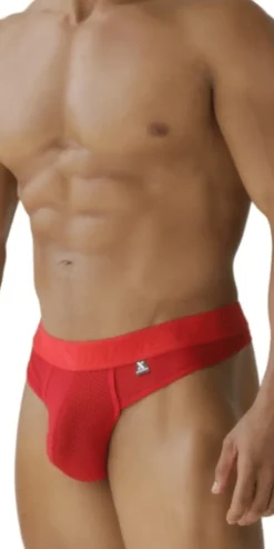 Xtremen 91268 Elite Athletic Micro-perforated Performance Thongs Red