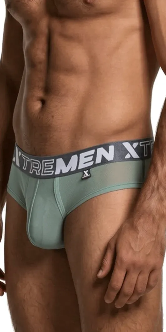 Xtremen 91262 Microfiber Mesh Briefs Green