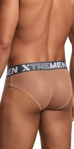 Xtremen 91262 Microfiber Mesh Briefs Brown