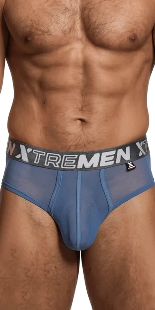 Xtremen 91262 Microfiber Mesh Briefs Blue