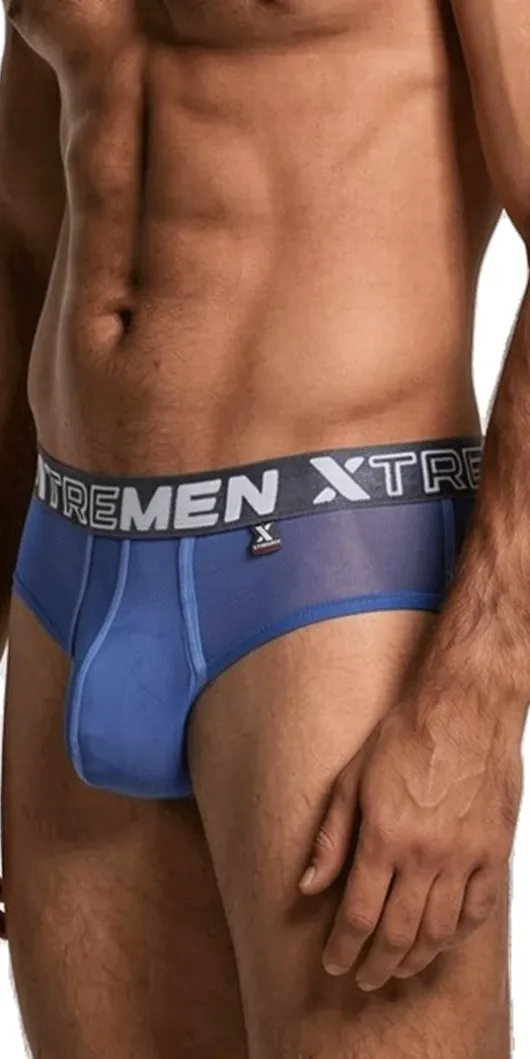 Xtremen 91262 Microfiber Mesh Briefs Blue
