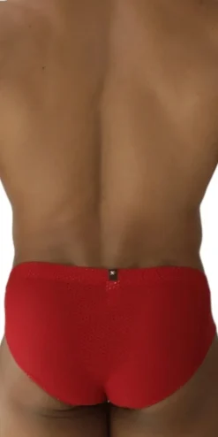 Xtremen 91270 Sleek Low-rise Perforated Briefs Red