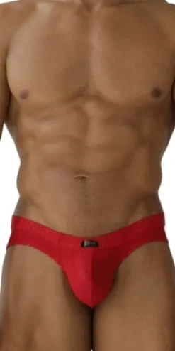 Xtremen 91270 Sleek Low-rise Perforated Briefs Red