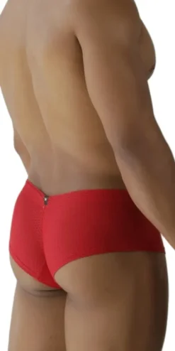 Xtremen 91269 Sleek V-cut Performance Mesh Briefs Red