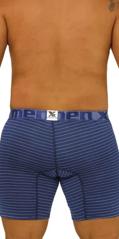 Xtremen 70004 Striped Boxer Briefs Dark Blue